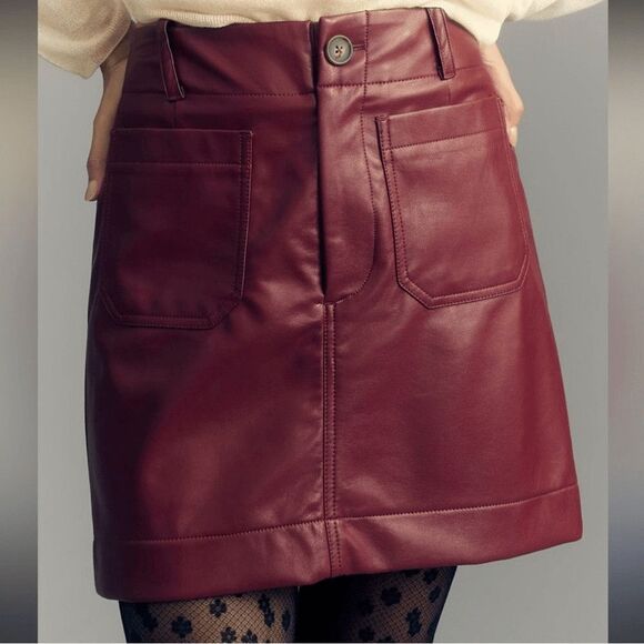 Anthropologie Maeve The Colette Faux Leather Mini Skirt Plus Size 3X - Picture 1 of 12